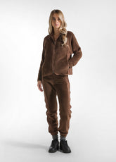 POLAR FLEECE JACKET WITH SCUBA TRIMS - BROWN - COFFEE BROWN | DEHA