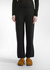 WOOLY BLEND KNITTED JOGGER PANTS - BLACK - BLACK | DEHA