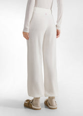 WOOLY BLEND KNITTED JOGGER PANTS - WHITE - MILK WHITE | DEHA