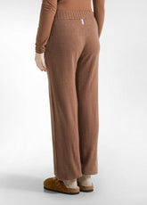 KNITTED JOGGER IN BROWN WOOL BLEND - GLACE' BROWN | DEHA