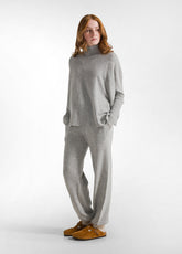 JOGGER DI MAGLIA IN MISTO LANA GRIGIO - fronte | DEHA