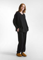 WOOOLY BLEND LOOSE SWEATER - BLACK - BLACK | DEHA