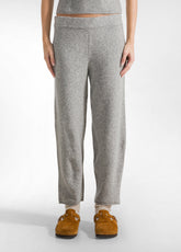 LOUNGE KNITTED CARROT-FIT PANTS - GREY - GREY MELANGE | DEHA