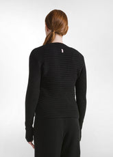 LOUNGE KNITTED SLIM FIT TOP - BLACK - BLACK | DEHA