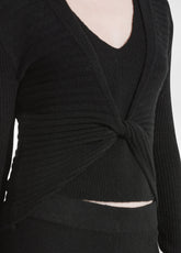 LOUNGE KNITTED SLIM FIT TOP - BLACK - BLACK | DEHA