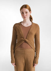 TOP INCROCIATO SLIM FIT IN MAGLIA MARRONE - GLACE' BROWN | DEHA