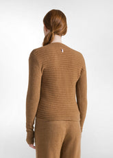 LOUNGE KNITTED SLIM FIT TOP - BROWN - GLACE' BROWN | DEHA