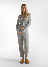 LOUNGE KNITTED SLIM FIT TOP - GREY - GREY MELANGE | DEHA