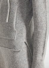 CARDIGAN WITH ZIP AND GRAY HOOD - GREY MELANGE | DEHA