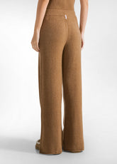 LOUNGE WIDE LEG KNITTED PANTS - BROWN - GLACE' BROWN | DEHA