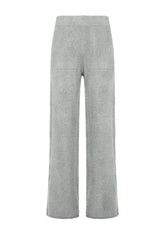 LOUNGE-STRICKHOSE MIT WEITEM BEIN - GRAU - GREY MELANGE | DEHA