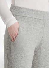 LOUNGE WIDE LEG KNITTED PANTS - GREY - GREY MELANGE | DEHA