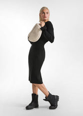 LOUNGE KNITTED LONG DRESS - BLACK - Dresses, skirts, and suits - Outlet | DEHA