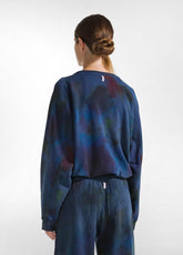 BEDRUCKTES SWEATSHIRT AUS BAUMWOLLE - MEHRFARBIG - PAINTED BLUE | DEHA