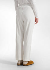 PANTALONE CON PINCES IN VELLUTO BIANCO - MILK WHITE | DEHA