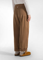 CORDUROY PLEATED PANTS - BROWN - GLACE' BROWN | DEHA