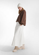 CORDUROY PLEATED SKIRT - WHITE - Dresses, skirts, and suits - Outlet | DEHA