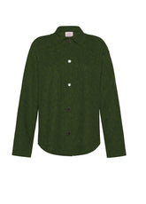 CAMICIA IN LANA COTTA LEGGERA VERDE - OLIVE GREEN | DEHA
