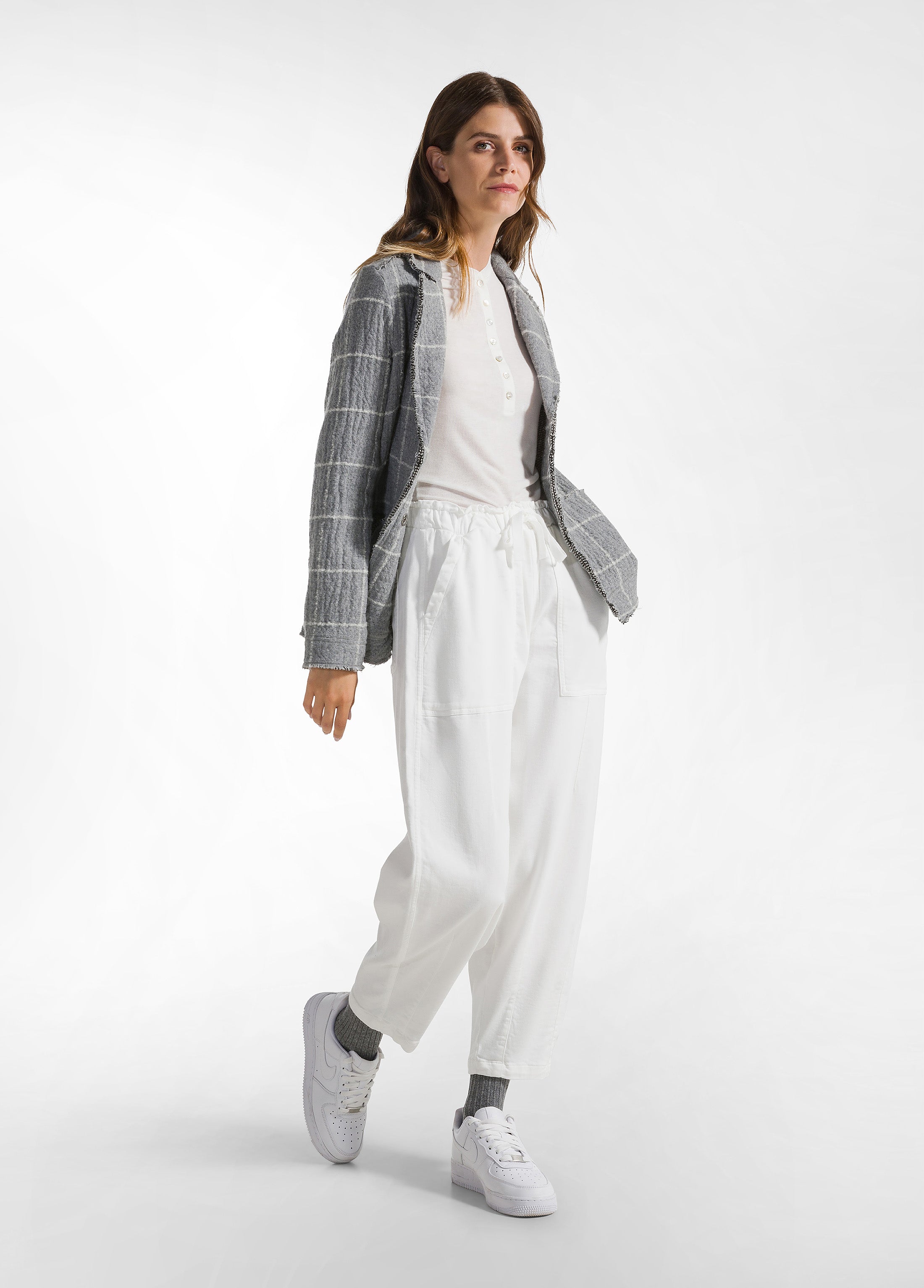 MODAL GABARDINE BALLOON PANTS - WHITE | DEHA