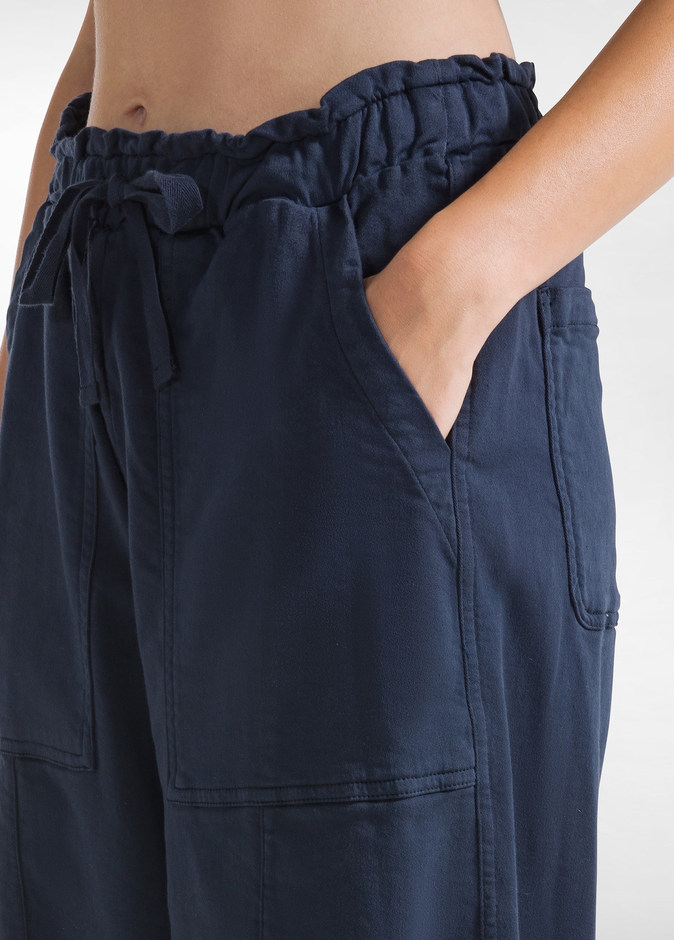 MODAL GABARDINE BALLOON PANTS - BLUE | DEHA