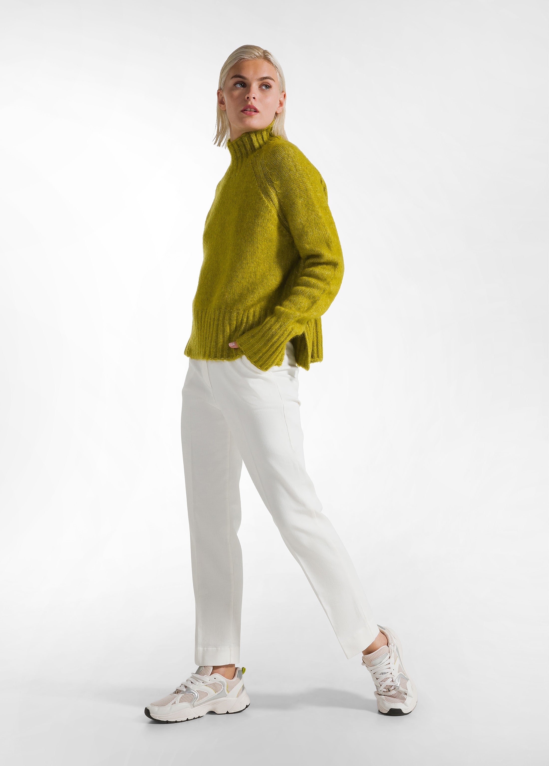 MODAL GABARDINE STRAIGHT PANTS - WHITE | DEHA