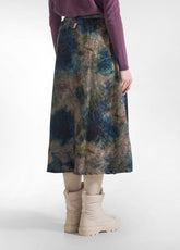 GONNA IN VELLUTO INCRESPATO STAMPATO BEIGE - PAINTED BAIGE | DEHA