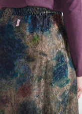 GONNA IN VELLUTO INCRESPATO STAMPATO BEIGE - PAINTED BAIGE | DEHA