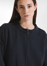 BIKER-JACKE AUS GEKOCHTER WOLLE - BLAU - NIGHT BLUE | DEHA