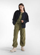 BIKER-JACKE AUS GEKOCHTER WOLLE - BLAU - NIGHT BLUE | DEHA