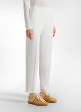 TEXTURED STRAIGHT PANTS - WHITE - MILK WHITE | DEHA