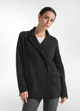 WARM FLEECE DOUBLE-BREASTED BLAZER - BLACK - Jacket - Outlet | DEHA