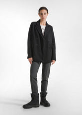 WARMER-FLEECE-DOPPELREIHER BLAZER - SCHWARZ - BLACK | DEHA