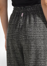BLACK PLAID JACQUARD PANTS - BLACK | DEHA