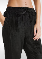 PANTALONE DRITTO IN VELLUTO DI VISCOSA NERO - BLACK | DEHA