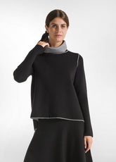 PULLOVER BICOLORE COLLO ALTO NERO - BLACK | DEHA