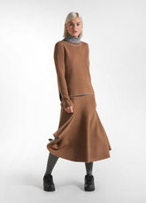 PULLOVER BICOLORE COLLO ALTO MARRONE - GLACE' BROWN | DEHA