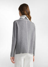 BI-COLOR HIGH NECK PULLOVER - GREY - SILVER GRAY | DEHA