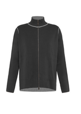 TWO TONE CARDIGAN WITH BLACK ZIP - Knitwear - Outlet | DEHA