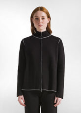 TWO TONE CARDIGAN WITH BLACK ZIP - Knitwear - Outlet | DEHA