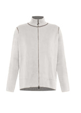 CARDIGAN BICOLORE CON ZIP BIANCO - MILK WHITE | DEHA