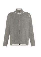 TWO-TONE CARDIGAN WITH GREY ZIP - Knitwear - Outlet | DEHA