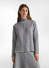 TWO-TONE CARDIGAN WITH GREY ZIP - Knitwear - Outlet | DEHA