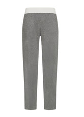 BI-COLOR KNITTED STRAIGHT PANTS - GREY | DEHA