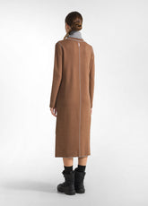 BI-COLOR KNITTED LONG DRESS - BROWN - GLACE' BROWN | DEHA