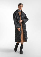 LIGHT PADDED LONG JACKET - BLACK - BLACK | DEHA
