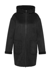 BLACK SYNTHETIC SHEEPSKIN COAT - Jacket - Outlet | DEHA