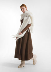 SCIARPA SOFFICE CON FRANGIE BIANCO - Accessori - Outlet | DEHA