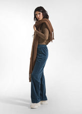 SCIARPA CON FRANGE MARRONE - GLACE' BROWN | DEHA