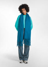 FRINGED SCARF - GREEN - TEAL GREEN | DEHA