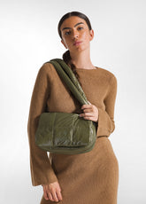 QUILTED HAND BAG - GREEN - OLIVE GREEN | DEHA